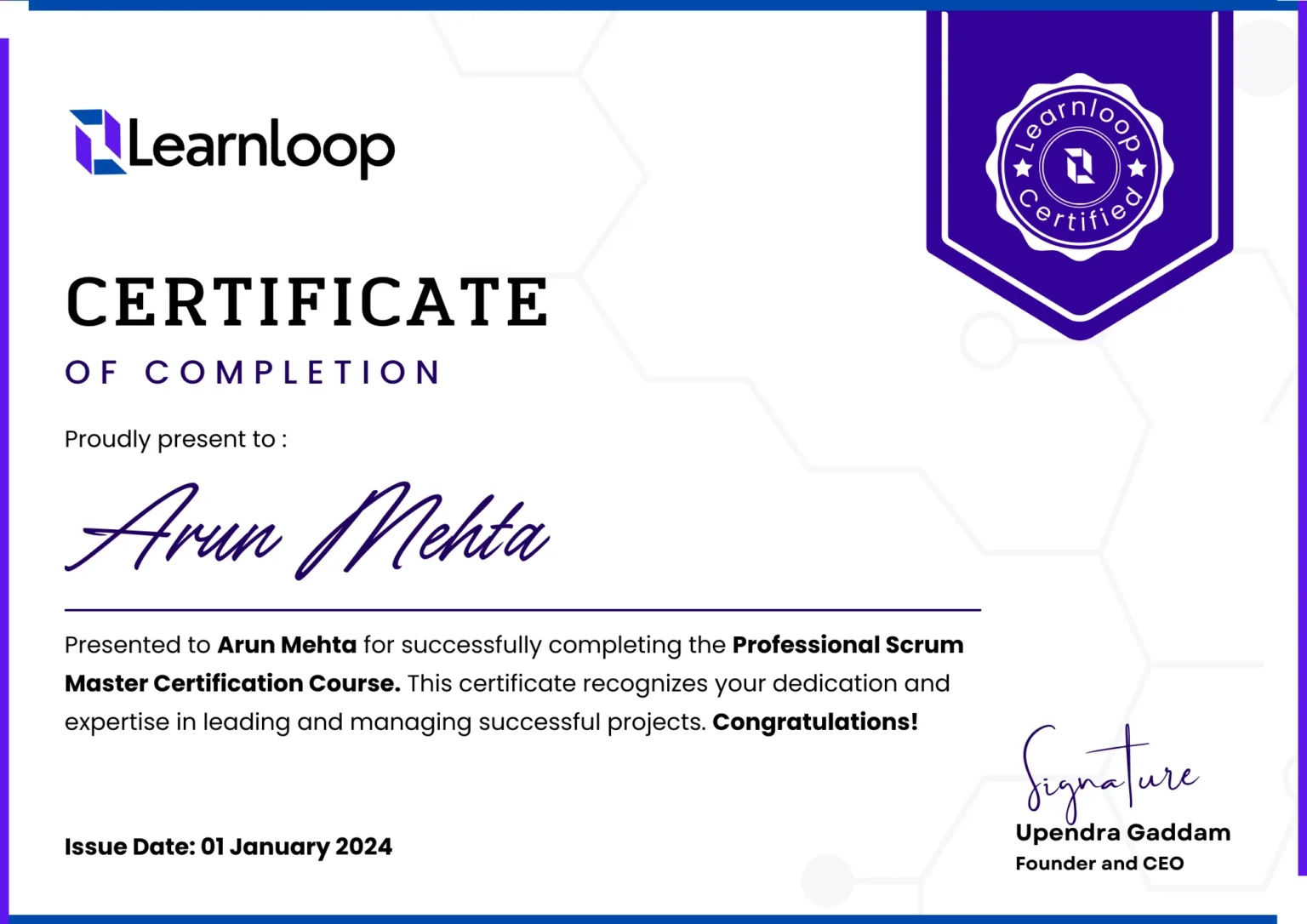 Professional Scrum Master Certificate